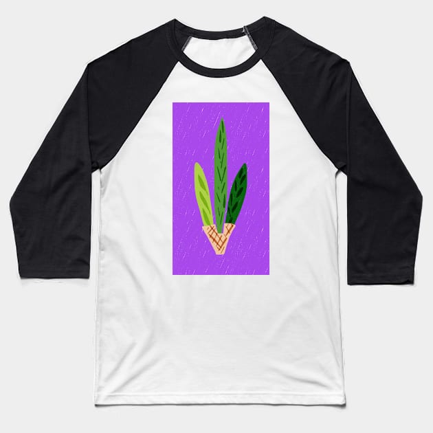 Lulav Violet Print Baseball T-Shirt by TillaCrowne